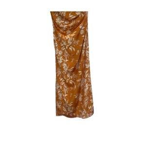 NEW ROSIE ASSOULIN pad me on shoulder dress in orange